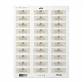 Bruiloft op het strand met bruine palmbomen in vin etiket (Full Sheet)
