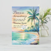 Bruiloft Opslaan Datum Foto Tropisch Strand Save The Date (Staand voorkant)