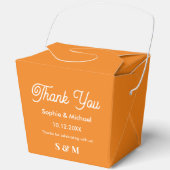 Bruiloft Oranje Herfst bruid bruidegom Bedankdoosjes (Voorkant)
