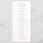 Bruiloft Orde van Service Ceremonie Elegant Progra Programma (Achterkant)