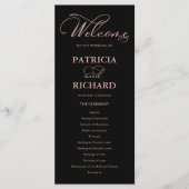 Bruiloft Orde van Service Ceremonie Elegant Progra Programma (Voorkant)