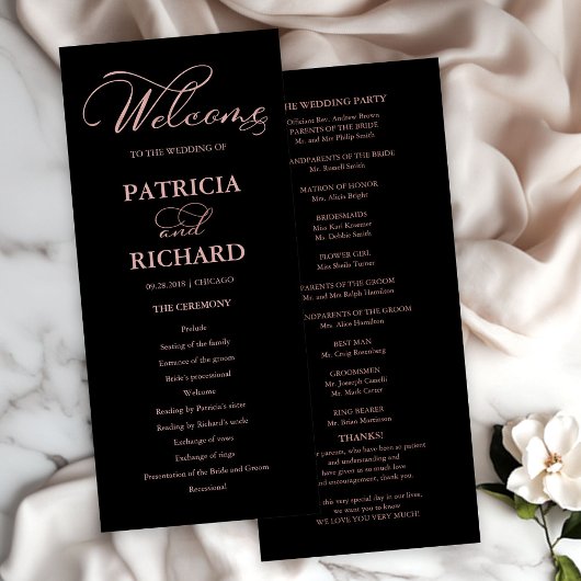 Bruiloft Orde van Service Ceremonie Elegant Progra Programma