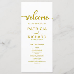 Bruiloft Orde van Service Ceremonie Programma Goud