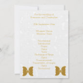 Bruiloft Orde van Service Gouden Vlinder Hart Kaart (Achterkant)