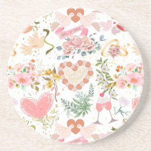 Bruiloft ornamenten patroon zandsteen onderzetter