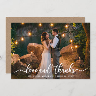 Bruiloft Paar Foto Liefde en Bedankt Kraft Kaart