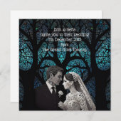 Bruiloft Paar gemaakt van papier op blauwe boom va (Voorkant / Achterkant)