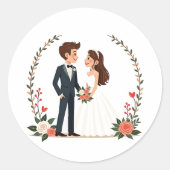 Bruiloft Paar Sticker (Voorkant)