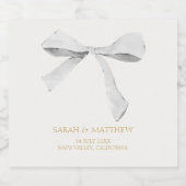 Bruiloft paar wit lint sparkling wijnetiket (Enkel label)