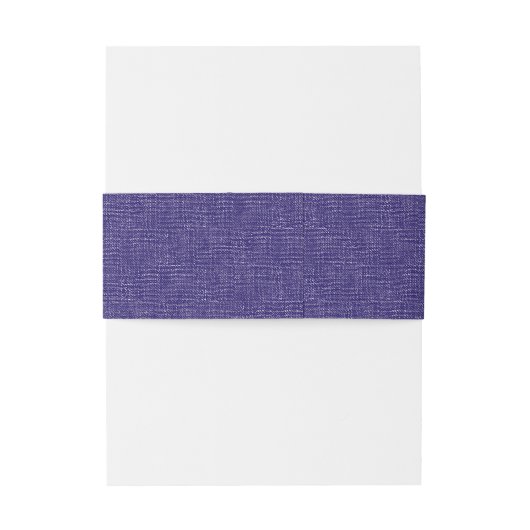 Bruiloft paarse blauw canvas en initialen buikband uitnodigingen wikkel (Achterkant Voorbeeld)