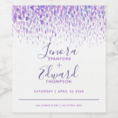 Bruiloft paarse douchen cascade moderne kunst wijn etiket (Enkel label)