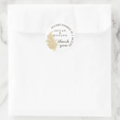 Bruiloft Pampas Grass Tan Op Wit Dank u Ronde Sticker (Tas)