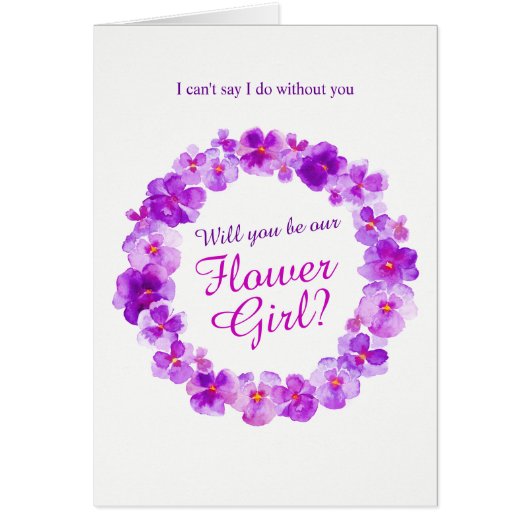 Bruiloft panty paarse wil je mijn bloem meisje? (Voorkant)