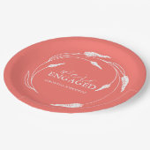 Bruiloft papier Borden perzik krans Papieren Bordje (Gekanteld)