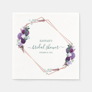 Bruiloft papier met bloemenschrift servet