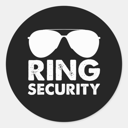 Bruiloft Party Ring Veiligheid Bruiloft Ring Ronde Sticker (Voorkant)