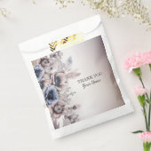 Bruiloft Party Waterverf Pastel Blauw Beige Flower Bedankzakje (Gezegeld)