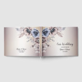Bruiloft Party Waterverf Pastel Blauw Beige Flower Gastenboek (Volledig)