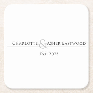 Bruiloft Passen getrouwd Vierkante Kartonnen Onderzetter