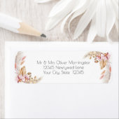 Bruiloft | Pastel Pink Ivory Pampas Grass Etiket (Insitu)