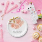 Bruiloft perzik bloesem aangepaste papier bord (Feest)