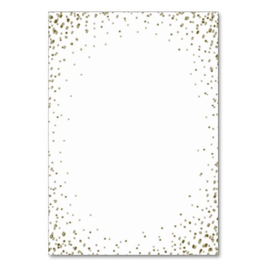 Bruiloft Plaats Kaart Gouden Confetti (Achterkant)