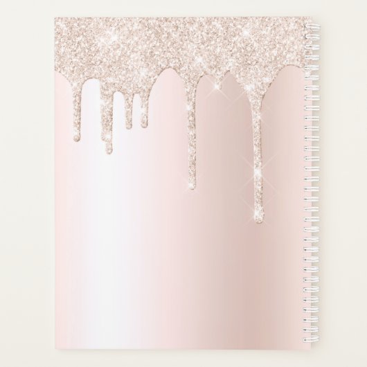 Bruiloft Planner Chique Girly Glitter Naam Planner (Achterkant)