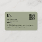 Bruiloft Planner Coördinator Sage Modern Visitekaartje (Achterkant)