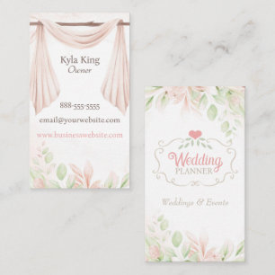Bruiloft Planner Elegant Bloemen Visitekaartje