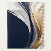Bruiloft-Planner-Modern Abstract-Blauw Wit Goud- Planner (Achterkant)