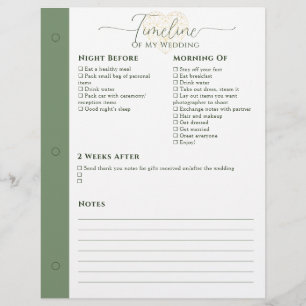 Bruiloft planner nacht voor - 2 weken na pagina