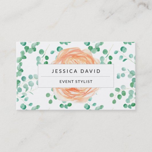 Bruiloft Planner Spa Salon Groen Wit Visitekaartje (Voorkant)
