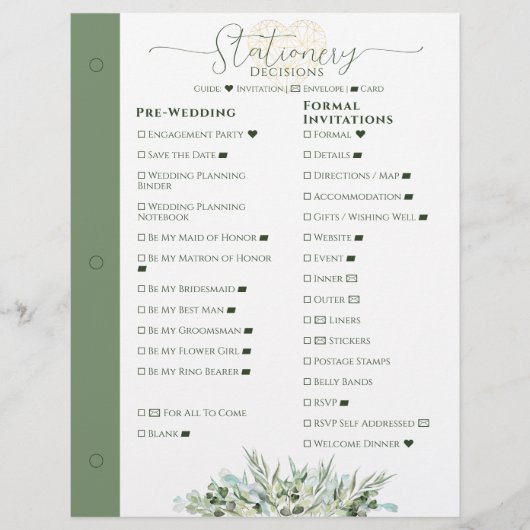Bruiloft Planner Stationery Besluit Multomap Pagin (Voorkant)