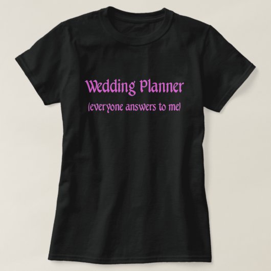 bruiloft Planner T-shirt (Design voorkant)