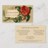 Bruiloft Planner Victoriaans Rode Magnolia Visitekaartje (Voorkant / Achterkant)
