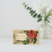 Bruiloft Planner Victoriaans Rode Magnolia Visitekaartje (Staand voorkant)