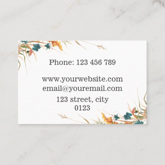 bruiloft Planner Visitekaartje (Achterkant)