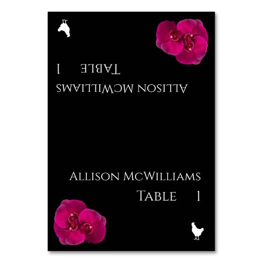 Bruiloft-Pluimvee Icon-Black Fuchsia en Wit- Kaart (Voorkant)