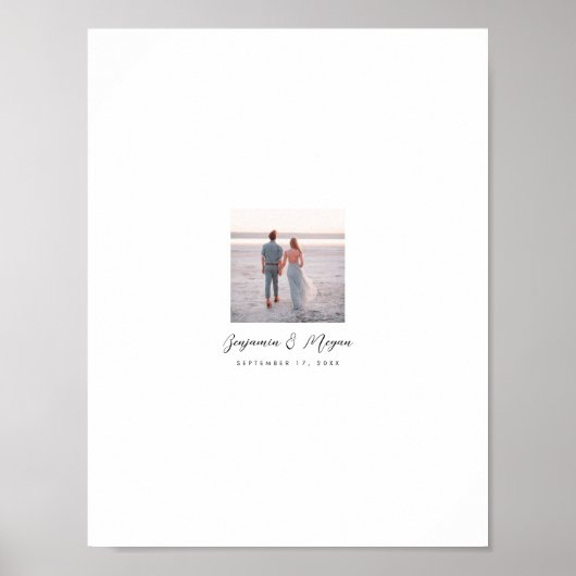 Bruiloft Poster Gast Handgeschreven Handtekeningen (Voorkant)