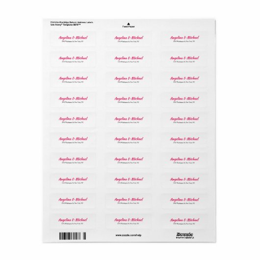 Bruiloft Professioneel Creatief Script Wit Modern Etiket (Full Sheet)