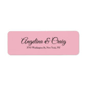 Bruiloft Professioneel Elegant Modern Roze Vlak Etiket (Voorkant)