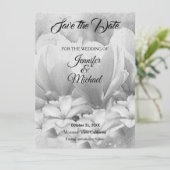 Bruiloft Professionele Klassieke Bloemen Greyscale Save The Date (Staand voorkant)