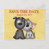 Bruiloft Puppies Save the Date Briefkaart (Voorkant)