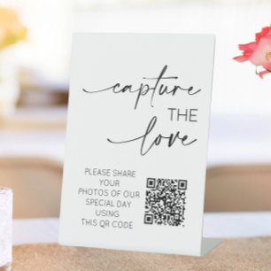 Bruiloft QR Code Foto App Upload Reclamebord Met Voetstuk