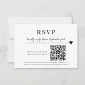 Bruiloft QR Code Moderne Minimalistische RSVP-kaar Kaart (Voorkant)