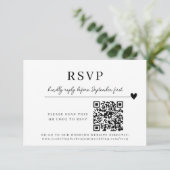 Bruiloft QR Code Moderne Minimalistische RSVP-kaar Kaart (Staand voorkant)