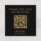 Bruiloft QR foto delen liefde hart kroon monogram Informatiekaartje (Achterkant)