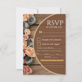 Bruiloft Reactiekaart met Landelijke Charme RSVP Kaartje