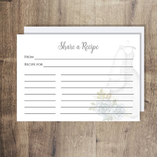 Bruiloft Recept Verzoek Blauwe Bloem Jurk Informatiekaartje