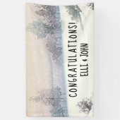 Bruiloft Receptie Banner Winter Blauw en Wit (Verticaal)